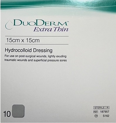 دودرم بسيار نازك 15*15  cm كنواتك كد  DuoDerm Extra Thin 15.15 ConvaTec Cod 187957