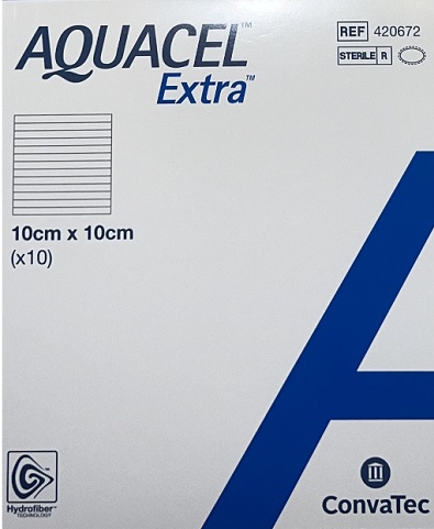 آكواسل اكسترا 10*10  cm كنواتك كد 420672 AQUACEL EXTRA 10X10CM ConvaTec Cod